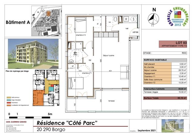 Appartement T3 à vendre - 3 pièces - 70.0 m2 - BORGO - 202 - CORSE - Century 21 Jade Immobilier