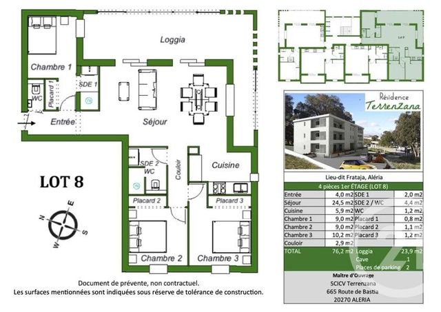 Appartement T4 à vendre - 4 pièces - 76.2 m2 - ALERIA - 202 - CORSE - Century 21 Jade Immobilier