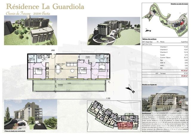 Appartement T4 à vendre - 4 pièces - 91.16 m2 - BASTIA - 202 - CORSE - Century 21 Jade Immobilier